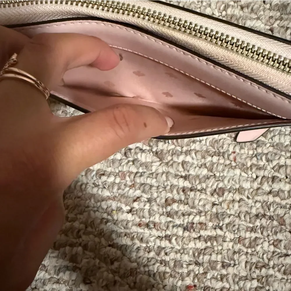 Kate Spade Large Continental Light Rose Pink Gold Leather Wallet